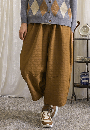 [訂購製造] 絎縫 腰 配色 褲子