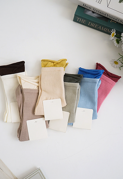 顏色配色層疊式襪子(2個1套)