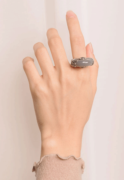 韓鬆耳環寶石戒指
