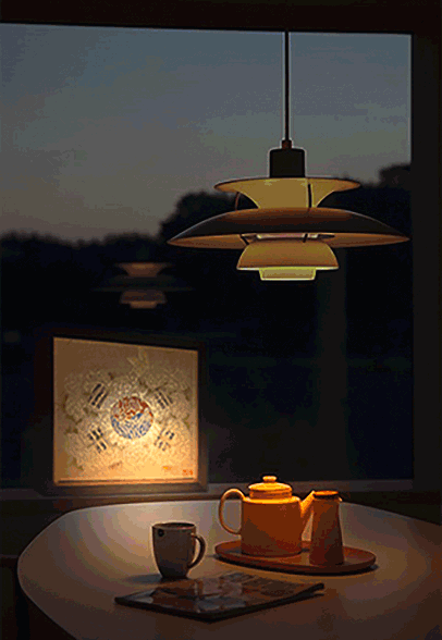 [AMISHWA] 牡丹太極旗相框型小夜燈