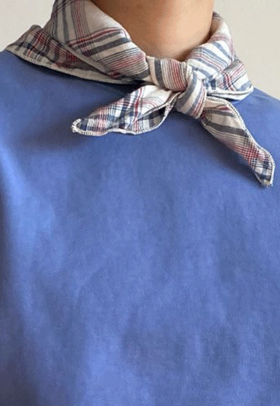 小貓刺繡格子圍巾