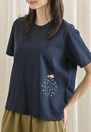 旋風魚刺繡T恤
